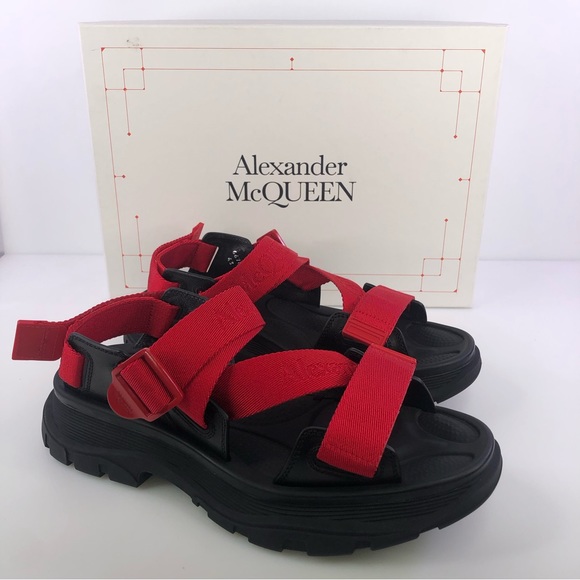 Alexander McQueen Other - Alexander McQueen Tread Sandals Lust Red Black EU Size 43 $690